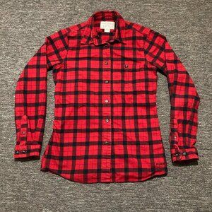 Filson Garment Women’s Small Alaskan Guide Flannel Shirt Plaid Red Black